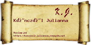 Könczöl Julianna névjegykártya